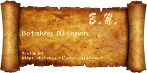 Betskey Milemon névjegykártya